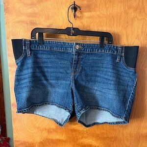 Isabel Maternity by Ingrid & Isabel Dark Blue Denim Maternity Shorts